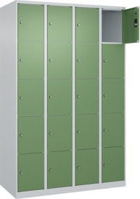 C+P Schließfachschrank Classic PLUS mit 4 Abteilen in Grau und Resedagrün, H x B x T: 185 x 120 x 50 cm - Bild 1