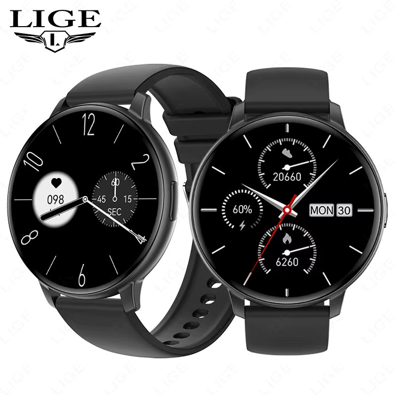 LIGE Smartwatch für Herren in Schwarz mit Bluetooth-Anruffunktion, Herzfrequenzmesser und IP67 Wasserdichtigkeit - Bild 7