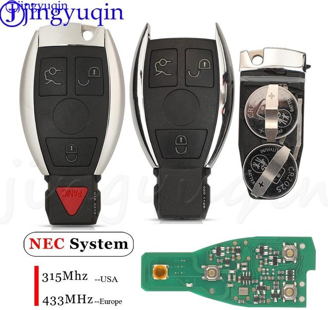 Jingyuqin NEC System Smartcard Fernbedienung Autoschlüssel für Mercedes Benz C E S Klasse CLS mit Doppelbatterien 315/433MHz - Bild 1