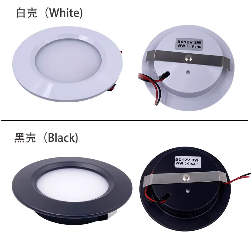 Ohlite Mini LED Einbauleuchte dimmbar 3W 12V in Silber für Schrank Küche und Esszimmer mit Treiber und warmweißem Licht - Bild 2