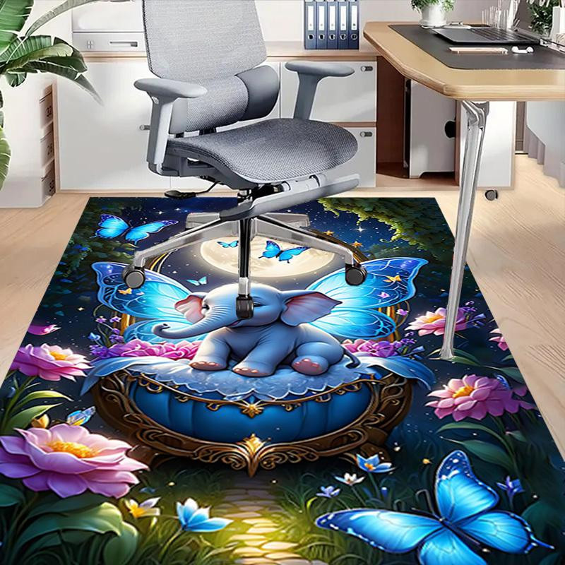 Living Need F Rutschfester Teppich mit Elefant und Schmetterling Motiv in Multicolour, B/T: 90 x 60 cm - Bild 3