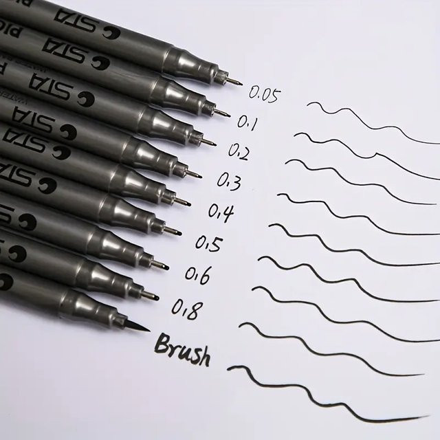 Pigma Micron Fineliner Pigment Marker Stift in Schwarz für Skizzen mit verschiedenen Spitzengrößen - Bild 1