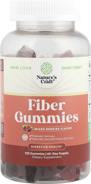 Nature's Craft Ballaststoff-Gummibärchen gemischte Beeren vegan 120 g - Bild 1
