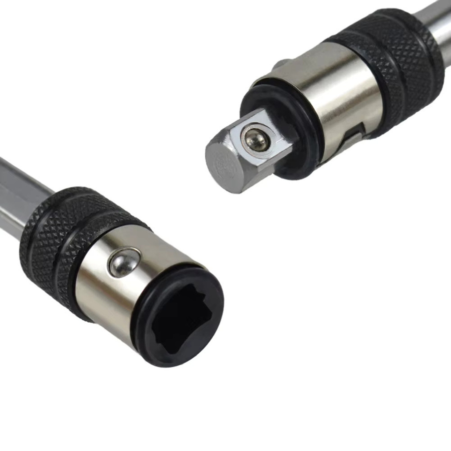 LIQU Sechskant-Steckschlüsseladapter 1/4 Zoll aus Edelstahl in Silber, Länge: 70 mm - Bild 2