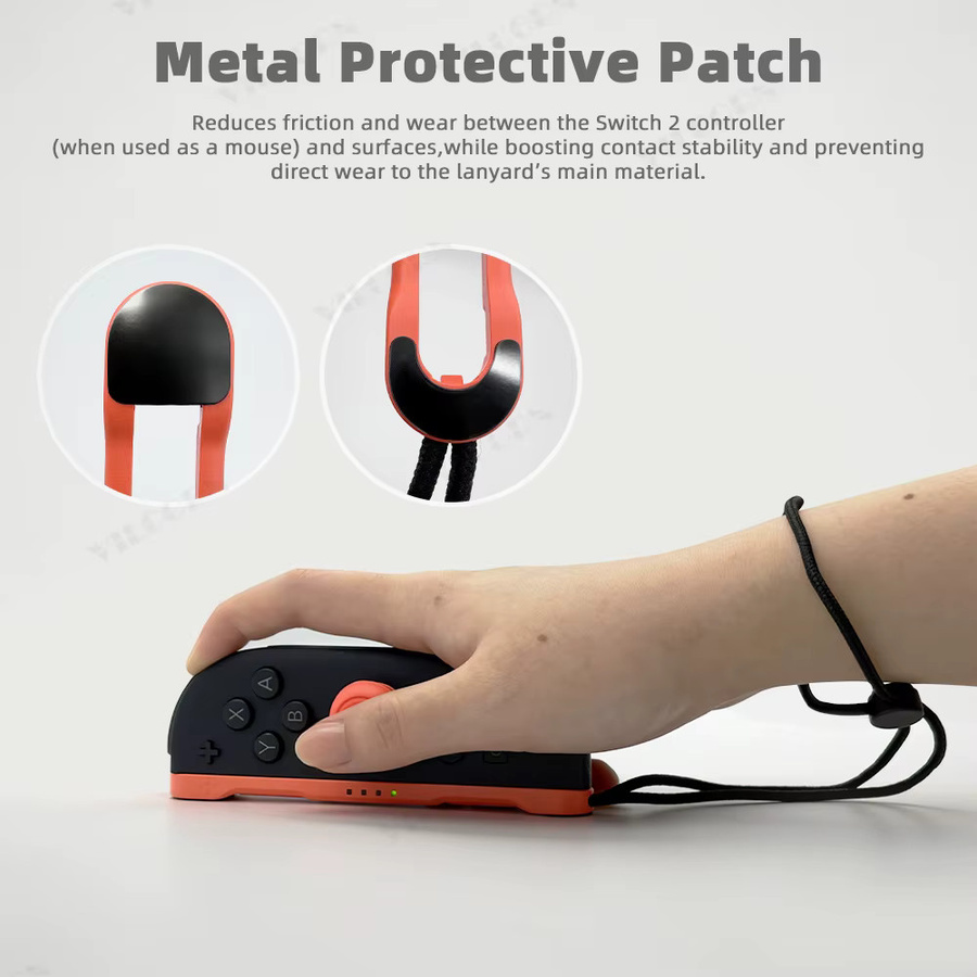 Nintendo Switch Zubehör Handschlaufe für Joycon Controller mit Daumengriffkappen und verstellbarem Trageriemen - Bild 2
