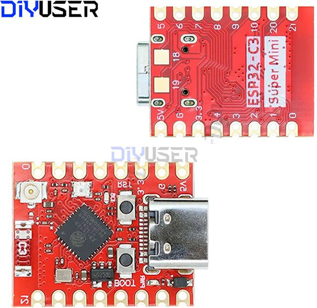 DIYUSER ESP32-C3 SuperMini Plus Entwicklungsboard V2.0 mit WiFi und Bluetooth in Rot - Bild 1