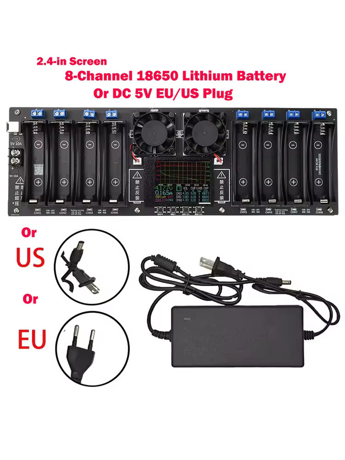 Voktta 8-Kanal 18650 Lithium-Batterie Tester mit 2,4-Zoll-Bildschirm für Kapazität und internen Widerstand, DC 5 V - Bild 6