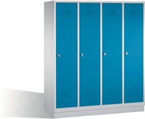 C+P Umkleidespind Classic auf Sockel mit 4 Abteilen, Front Lichtblau und Korpus Lichtgrau, H x B x T: 180 x 159 x 50 cm - Bild 1