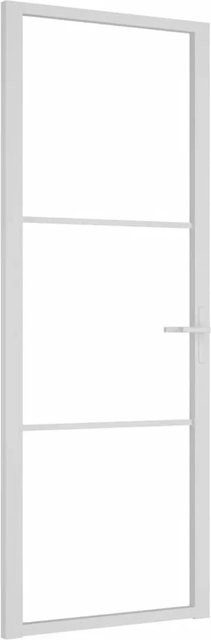vidaXL Innentür modern in Weiß mit ESG-Glas und Aluminium, B/H: 76 x 201,5 cm - Bild 1
