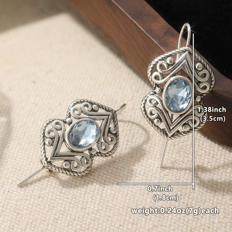 YoYo Ohrringe, Silberfarben, Zirkonia, Damen, Vintage - Bild 2