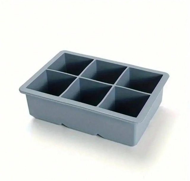 Flexible quadratische Eisform aus Silikon von The Red Sun in Blau und Bunt, stapelbares Design, B/T/H: 18,5 x 12,5 x 5,6 cm - Bild 1