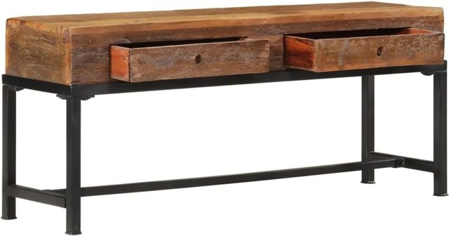 vidaXL TV-Schrank aus massivem Altholz und Eisen in Braun, B/T/H: 110 x 30 x 46 cm - Bild 1