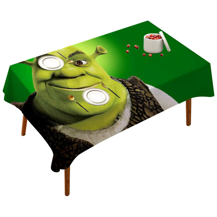 Wasserdichte Tischdecke mit Shrek-Cartoon-Motiv von Potdemiel in Grün - Bild 6