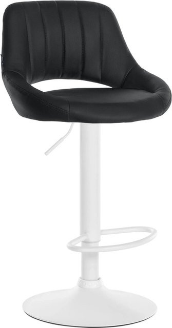 DELUKE Barhocker SEGAD höhenverstellbarer Barstuhl aus Kunstleder mit Lehne und 360 Grad Drehbarkeit, Schwarz/Weiß, B/T/H: 47 x 48 x 85 cm - Bild 1