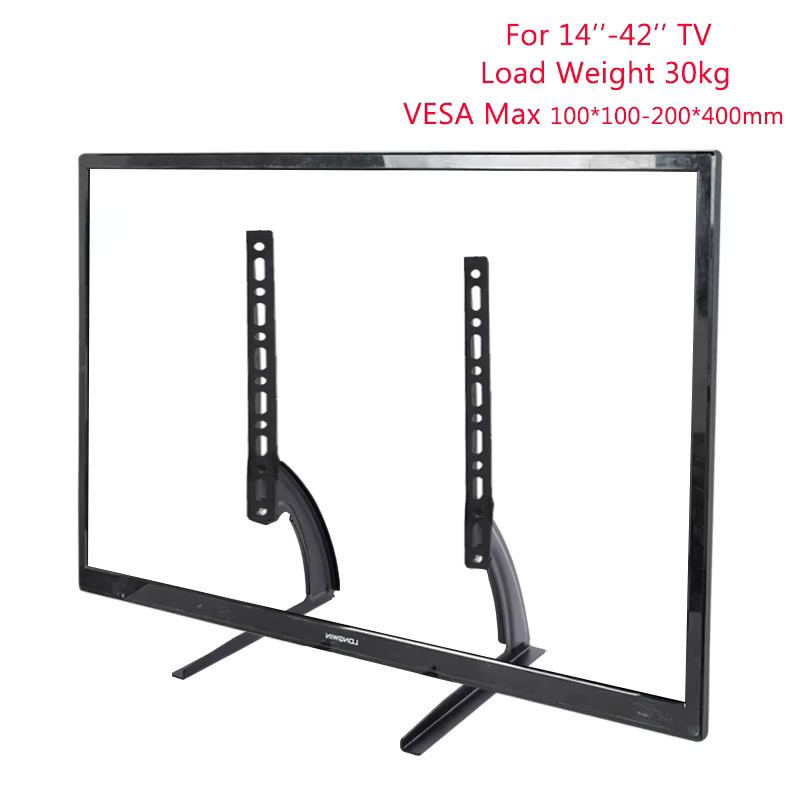 Universelle verstellbare TV-Ständerhalterung für 14 bis 42 Zoll Flachbildfernseher und Monitore in Schwarz, belastbar bis 30 kg - Bild 4