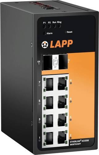 LAPP ETHERLINE ACCESS M08T02SFP Industrial Ethernet Switch Schwarz 100 Mbit/s - Bild 1