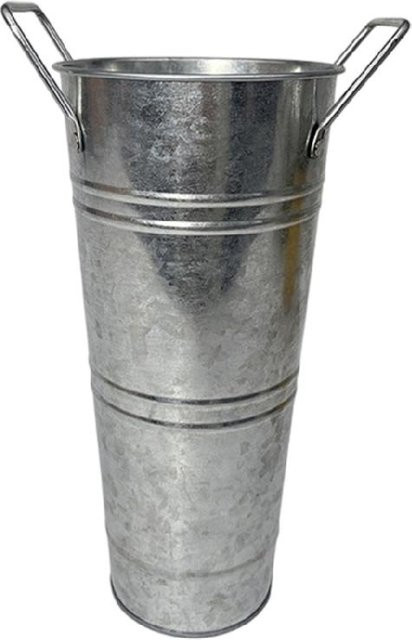 Verzinkte Metallvase im Bauernhaus-Stil in Silber für Schnittblumen und Tischdekorationen - Bild 1