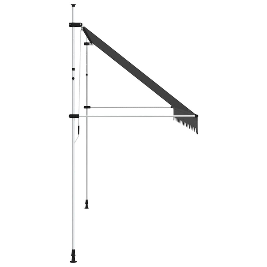 vidaXL Handbetriebene Markise aus Polyester in Anthrazit mit Stahlrahmen, Breite: 400 cm, Ausladung: 120 cm - Bild 3