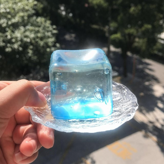 Maltose Eiswürfel Quetschspielzeug, Transparenter Wasserblock, Langsam Rückfederndes Druck Quetschspielzeug - Bild 1