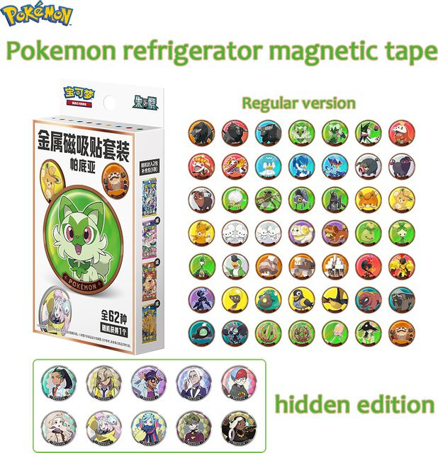 KAYOU Pokemon Paldean Kühlschrankmagnet Abzeichen, Metall, rund, multicolour - Bild 1