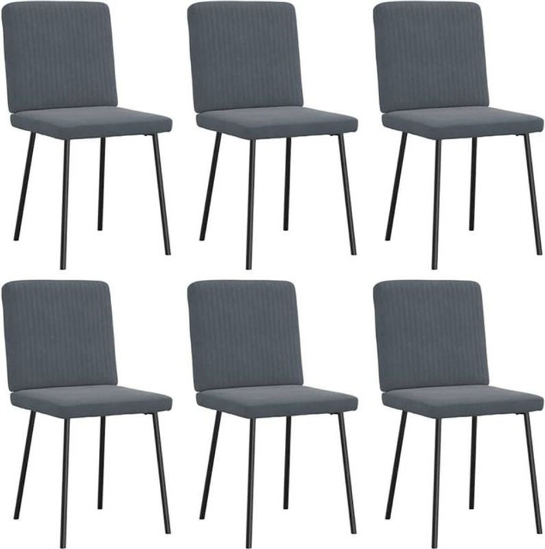 6er Set Esszimmerstühle aus Samt in Anthrazit und Grau von vidaxl im modernen Design - Bild 1