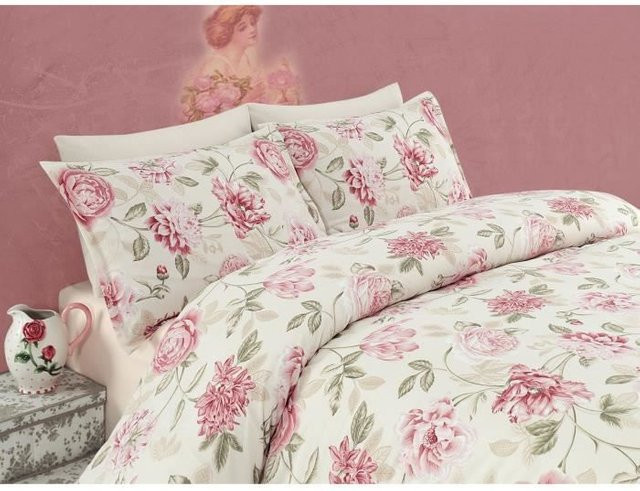 Bettwäsche-Set aus Baumwolle und Polyester in Creme mit 1 Bettbezug (Breite: 220 cm, Höhe: 240 cm) und 2 Kissenbezügen (Breite: 60 cm, Höhe: 60 cm) - Bild 1