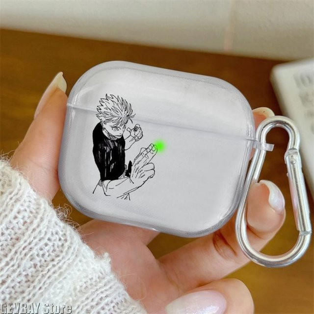 GEVBAY Anime Gojo Satoru Transparente Schutzhülle für AirPods Pro 1 2 3 4 aus TPU - Bild 1