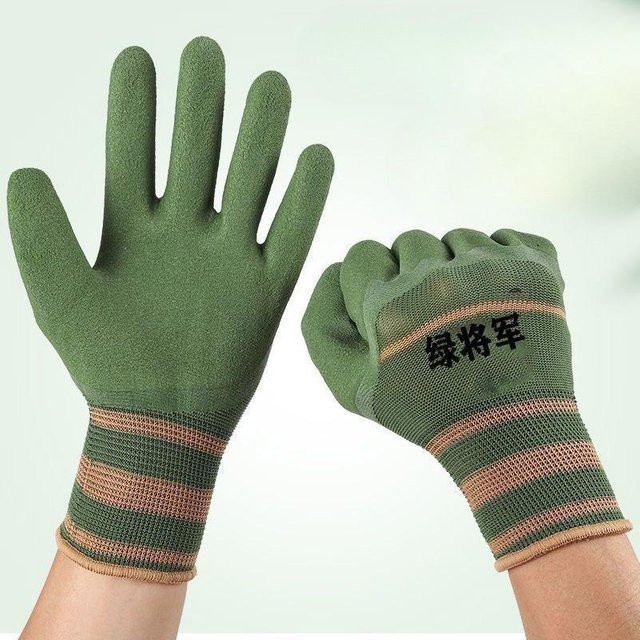 6 Paar Lucky Black Cat Gartenhandschuhe in Grün, atmungsaktiv, wasserdicht und durchstichfest mit Latexbeschichtung - Bild 1