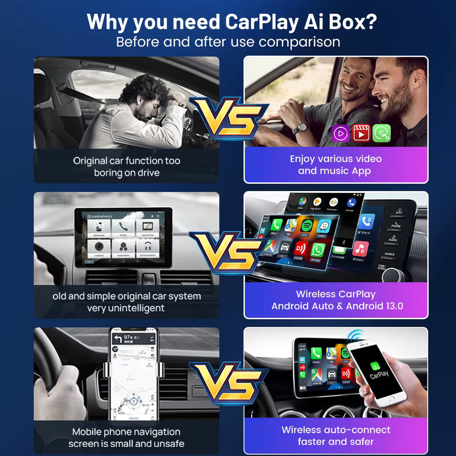 Carlinkit Android 13.0 Ai Box für OEM Autoradios mit Wireless Android Auto, Carplay und YouTube Unterstützung in Schwarz - Bild 4