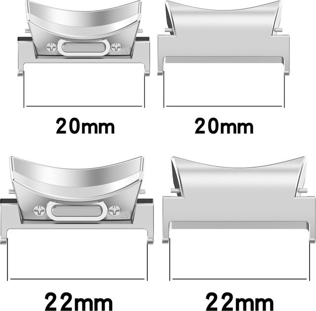 HQstrap Quick Fit Connector für Samsung Galaxy Watch, Edelstahl, Silber - Bild 1