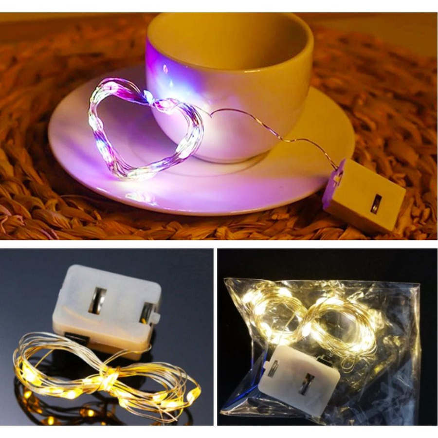 Yongkomo LED Lichterkette String warmweiß für Weihnachtsbaum, Hochzeit und Party, 5m Länge mit 50 LEDs - Bild 3