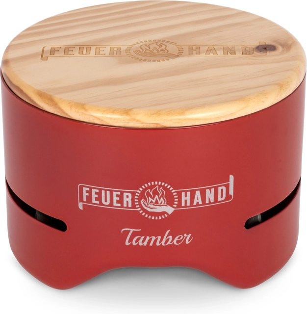 Feuerhand Tischgrill Tamber mit emailliertem Grillrost in Rubinrot, Durchmesser: 20 cm - Bild 1