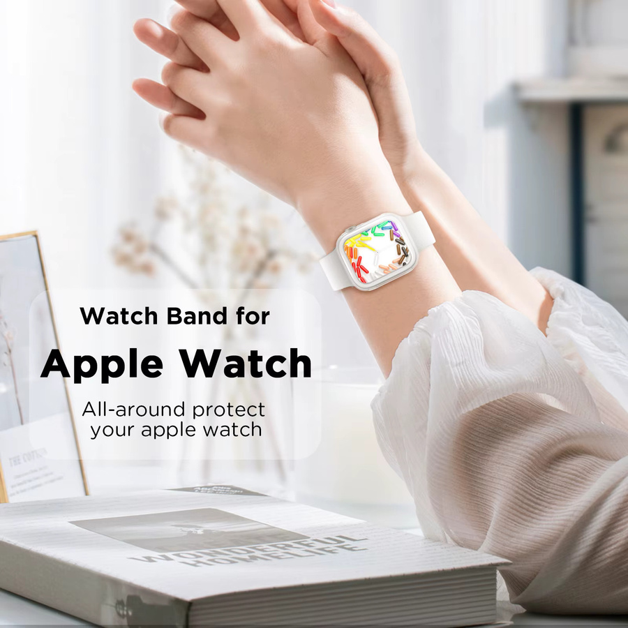 ONELENT Uhrenarmband Silikon, Pink, kompatibel mit Apple Watch - Bild 2