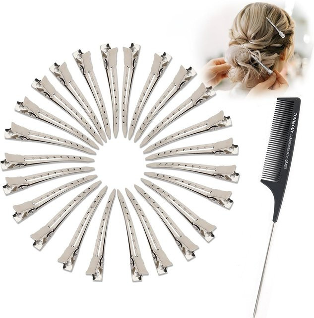 Soul Queen Haarspangen, 24 Stück, Silber, Damen, für lockiges Haar - Bild 1