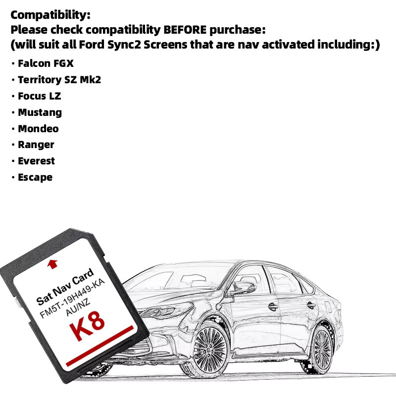 NAVINESA GPS SD-Karte FM5T-19H449-KA mit 8 GB für Ford Sync2 Bildschirme (AU NZ Maps) - Bild 2