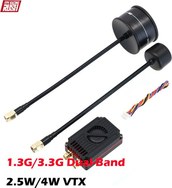 RUSHFPV OverShoot Dualband VTX-Sender für FPV-Drohnen mit 2,5 W/4 W Leistung und IRC Tramp Protocol, Farbe: Schwarz - Bild 1