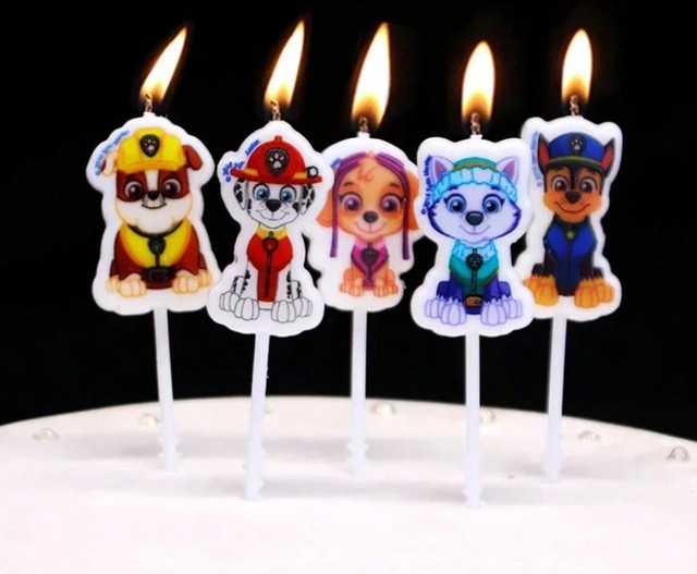 Paw Patrol Geburtstagskerzen, 5-teiliges Set - Bild 1
