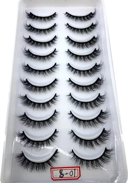 AMSDCN Künstliche Wimpern, 3D-Nerz-Naturwimpern, Black, Unisex, 10 Paar - Bild 1