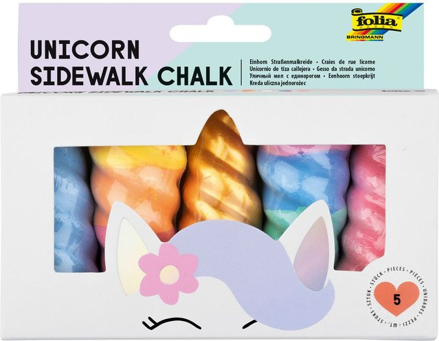 Folia Straßenmalkreide Einhorn in Regenbogenfarben, bunt und mehrfarbig - Bild 1