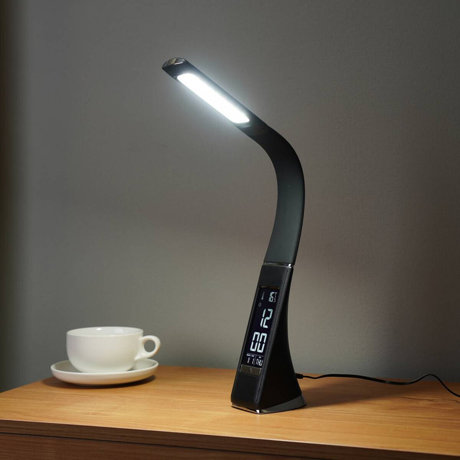 POCOline Elegance Schreibtischleuchte aus Kunststoff in Schwarz mit LED und Dimmer, Höhe: 49 cm - Bild 4