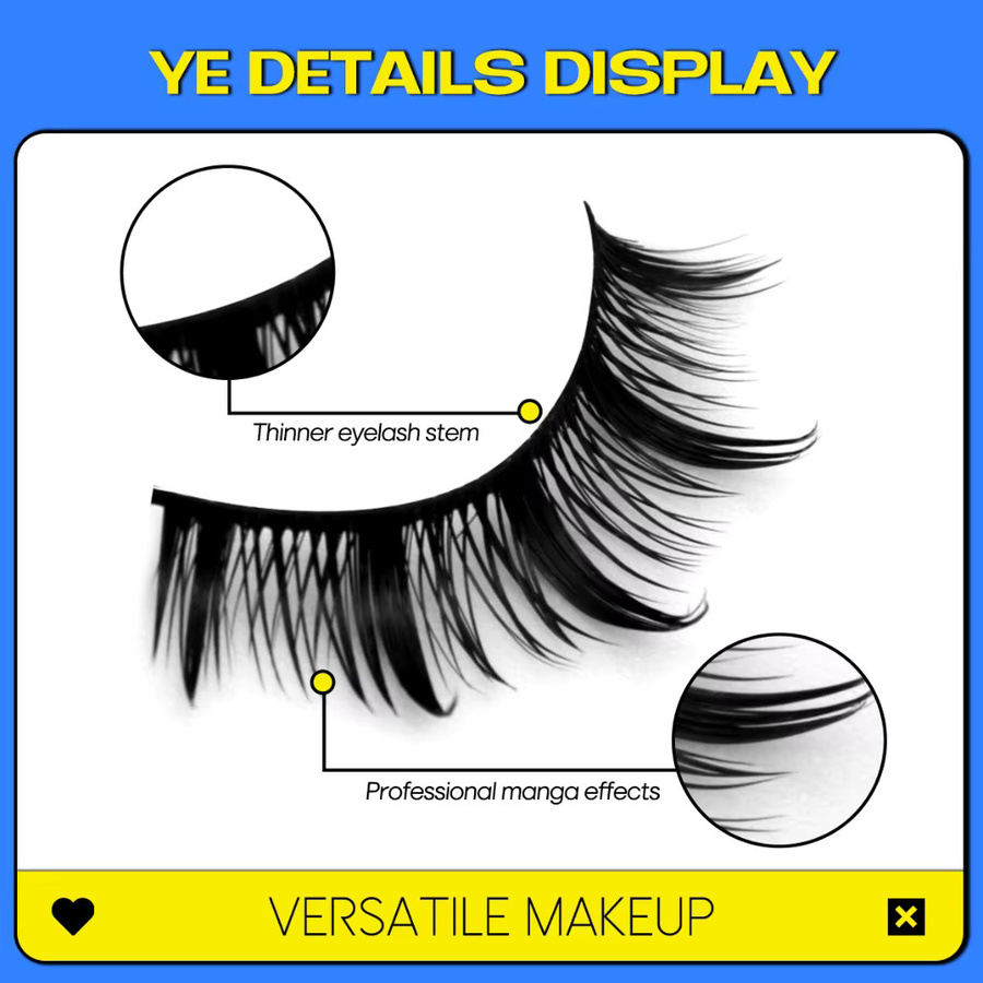 VELTRINAY Manga-Wimpern, künstliche Wimpern, Unisex - Bild 5