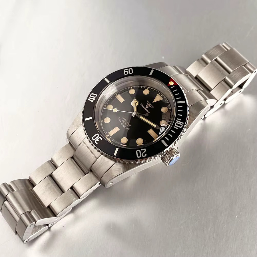 Tandorio Taucheruhr, Automatik, Edelstahl, 38 mm, Herren, Schwarz - Bild 2