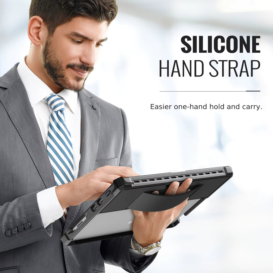 Robuste All-in-One Schutzhülle von dadanism für Surface Go 10 Zoll, Surface Pro 9 8 13 Zoll sowie Surface Pro 7+ Pro 7 Pro 6 Pro 5 Pro 4 in Schwarz - Bild 6