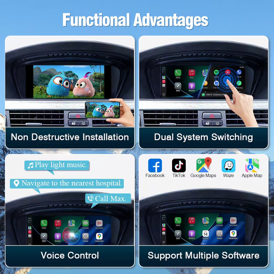 AUTOTOP Kabelloses CarPlay und Android Auto Interface für BMW NBT CIC EVO 1 2 3 4 5 Serie X1 X3 X4 X5 X6 in Schwarz - Bild 3