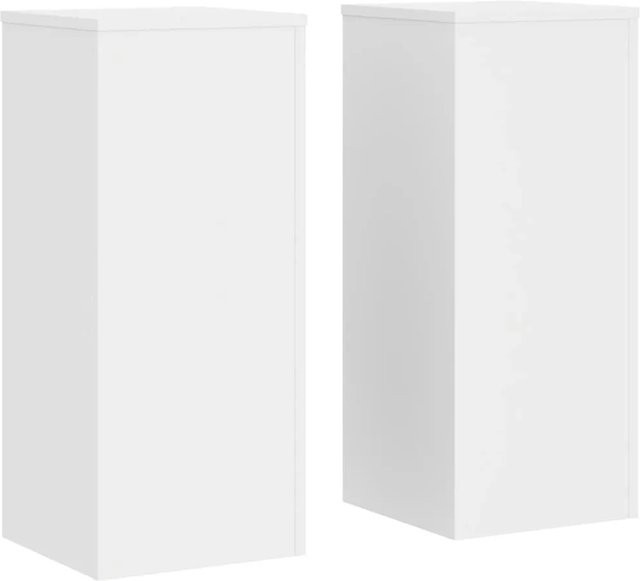 vidaXL Pflanzenständer 2er Set aus Holzwerkstoff in Weiß, B/T/H: 30 x 30 x 70 cm - Bild 1