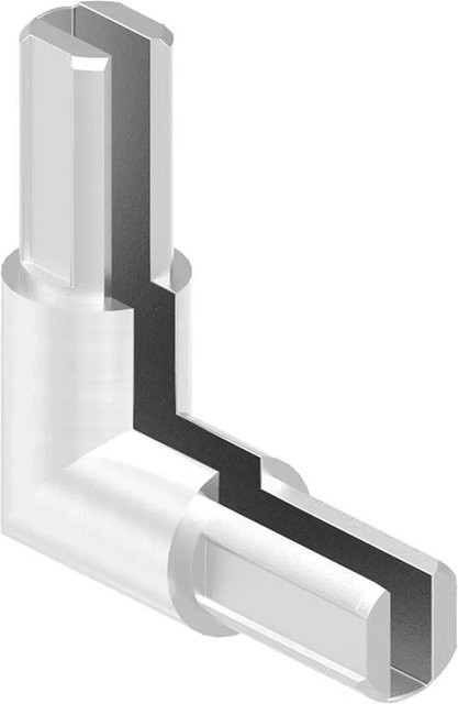 FeNau Eckverbinder aus Edelstahl V2A für rundes Klemmprofil 18 x 1,25 mm, Farbe Silber, geschliffen Korn 240, B/T/H: 180 x 180 x 140 mm - Bild 1