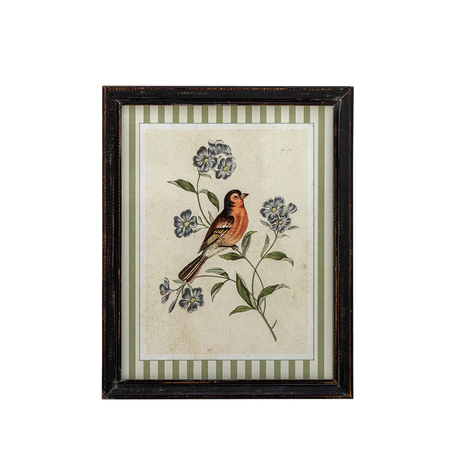 Bloomingville Gemälde Renji in Schwarz, Grün, Beige und Multicolour mit schwarzem Rahmen, B/H: 28 x 35,5 cm - Bild 1