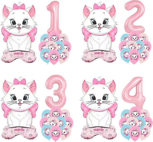 Marie Cat Cartoon Luftballon-Set aus Folie und Latex für Kindergeburtstage und Babypartys - Bild 1