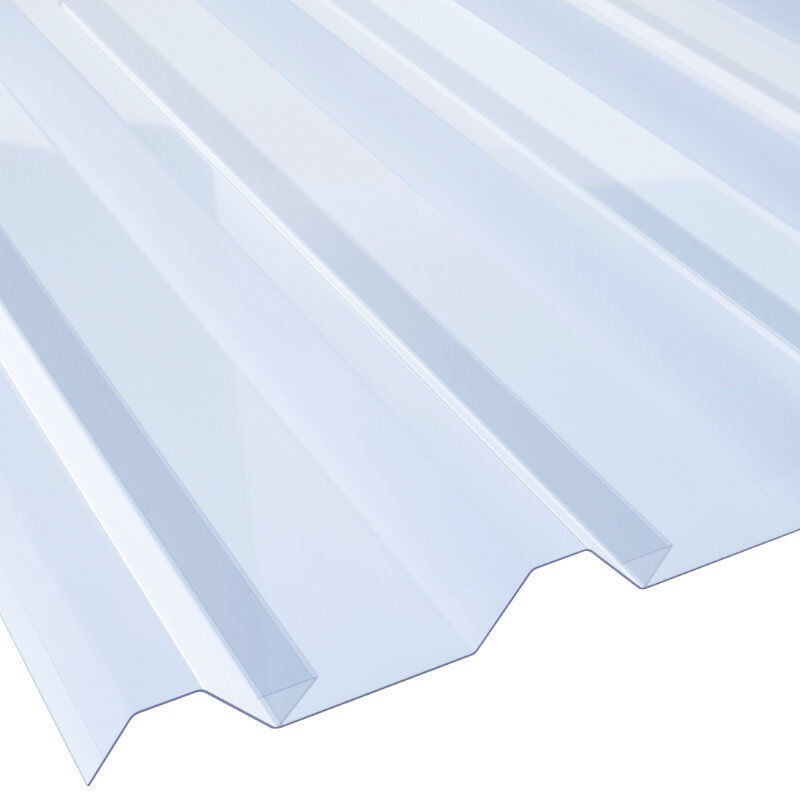 Lichtplatte Spundwand aus PVC von Friedrich von Lien AG, glasklar-bläulich, Breite: 105,5 cm, Stärke: 1,5 mm - Bild 1