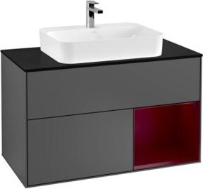 V&B Finion Waschtischunterschrank mit LED-Beleuchtung in Anthrazit, Wandmontage, Breite: 100 cm - Bild 1